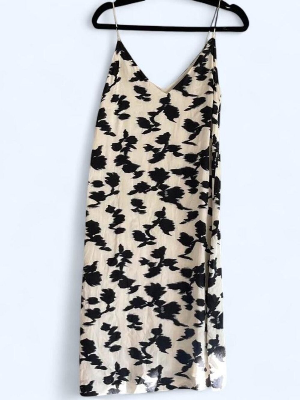 Balenciaga 2014 Black Ivory Floral Silk-Lined Slip Dress FR38 US small